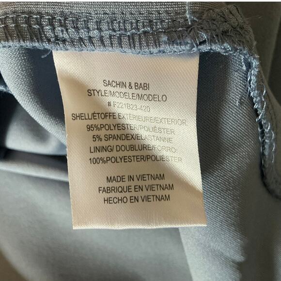 Sachin & Babi One Shoulder Long Column Evening Gown Slate Blue Size 12 Dress - Picture 11 of 12